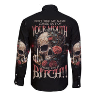 Next Time My Name Comes Out Rose Long Sleeve Button Shirt - Wonder Print Shop