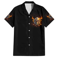 Your First Mistake Fire Skull Family Matching Off Shoulder Maxi Dress and Hawaiian Shirt - Wonder Print Shop