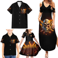 Your First Mistake Fire Skull Family Matching Summer Maxi Dress and Hawaiian Shirt - Wonder Print Shop