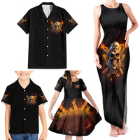 Your First Mistake Fire Skull Family Matching Tank Maxi Dress and Hawaiian Shirt - Wonder Print Shop