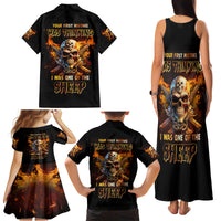 Your First Mistake Fire Skull Family Matching Tank Maxi Dress and Hawaiian Shirt - Wonder Print Shop