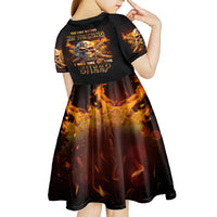 Your First Mistake Fire Skull Kid Short Sleeve Dress - Wonder Print Shop
