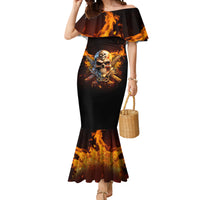 Your First Mistake Fire Skull Mermaid Dress - Wonder Print Shop