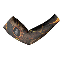 Aten Arm Sleeves Ancient Egyptian Cracked Stone Hieroglyph, Solar Eclipse Emblem, and Radiant Sunburst - Wonder Print Shop