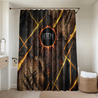 Aten Bathroom Set Ancient Egyptian Cracked Stone Hieroglyph, Solar Eclipse Emblem, and Radiant Sunburst - Wonder Print Shop