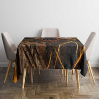 Aten Tablecloth Ancient Egyptian Cracked Stone Hieroglyph, Solar Eclipse Emblem, and Radiant Sunburst - Wonder Print Shop