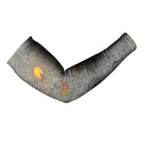 Aten Ancient Egyptian Arm Sleeves with Gray Astronomical Chart, Radiant Sun Disc Emblem, and Ankh - Wonder Print Shop