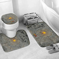 Aten Ancient Egyptian Bathroom Set with Gray Astronomical Chart, Radiant Sun Disc Emblem, and Ankh - Wonder Print Shop