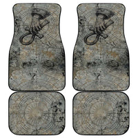 Aten Ancient Egyptian Car Mats with Gray Astronomical Chart, Radiant Sun Disc Emblem, and Ankh - Wonder Print Shop