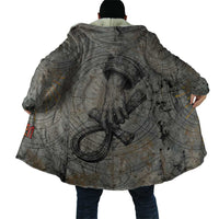 Aten Ancient Egyptian Cloak with Gray Astronomical Chart, Radiant Sun Disc Emblem, and Ankh - Wonder Print Shop