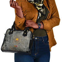 Aten Ancient Egyptian Shoulder Handbag with Gray Astronomical Chart, Radiant Sun Disc Emblem, and Ankh - Wonder Print Shop