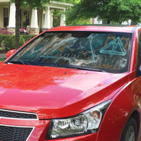 Atum Auto Sun Shade Ancient Egyptian Teal Marble Smoke, Solar Barque Crown, Creator Deity Statue - Wonder Print Shop