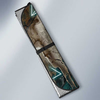 Atum Auto Sun Shade Ancient Egyptian Teal Marble Smoke, Solar Barque Crown, Creator Deity Statue - Wonder Print Shop