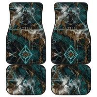 Atum Car Mats Ancient Egyptian Teal Marble Smoke, Solar Barque Crown, Creator Deity Statue - Wonder Print Shop