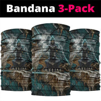 Atum Neck Gaiter Ancient Egyptian Teal Marble Smoke, Solar Barque Crown, Creator Deity Statue - Wonder Print Shop
