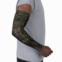Atum Ancient Egyptian Arm Sleeves with Dark Hieroglyph Grid, Ouroboros Serpent Ring and The Final Serpent - Wonder Print Shop