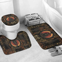 Atum Ancient Egyptian Bathroom Set with Dark Hieroglyph Grid, Ouroboros Serpent Ring and The Final Serpent - Wonder Print Shop