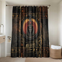 Atum Ancient Egyptian Bathroom Set with Dark Hieroglyph Grid, Ouroboros Serpent Ring and The Final Serpent - Wonder Print Shop