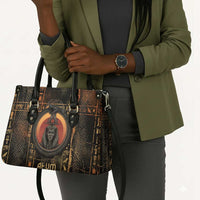 Atum Ancient Egyptian Leather Bag with Dark Hieroglyph Grid, Ouroboros Serpent Ring and The Final Serpent - Wonder Print Shop