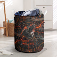 Bennu Laundry Basket Ancient Egyptian Lava Crack Texture, Phoenix Firebird and Reborn from Chaos - Wonder Print Shop