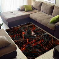 Bennu Area Rug Ancient Egyptian Lava Crack Texture, Phoenix Firebird and Reborn from Chaos - Wonder Print Shop