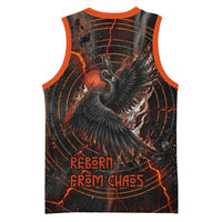 Bennu Basketball Jersey Ancient Egyptian Lava Crack Texture, Phoenix Firebird and Reborn from Chaos - Wonder Print Shop