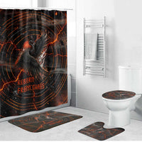 Bennu Bathroom Set Ancient Egyptian Lava Crack Texture, Phoenix Firebird and Reborn from Chaos - Wonder Print Shop
