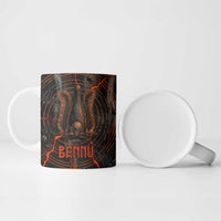Bennu Ceramic Mug Ancient Egyptian Lava Crack Texture, Phoenix Firebird and Reborn from Chaos - Wonder Print Shop