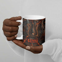 Bennu Ceramic Mug Ancient Egyptian Lava Crack Texture, Phoenix Firebird and Reborn from Chaos - Wonder Print Shop