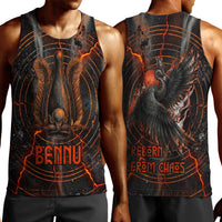 Bennu Men Tank Top Ancient Egyptian Lava Crack Texture, Phoenix Firebird and Reborn from Chaos - Wonder Print Shop