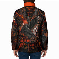 Bennu Padded Jacket Ancient Egyptian Lava Crack Texture, Phoenix Firebird and Reborn from Chaos - Wonder Print Shop