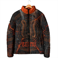 Bennu Padded Jacket Ancient Egyptian Lava Crack Texture, Phoenix Firebird and Reborn from Chaos - Wonder Print Shop