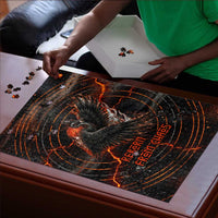 Bennu Puzzle Ancient Egyptian Lava Crack Texture, Phoenix Firebird and Reborn from Chaos - Wonder Print Shop