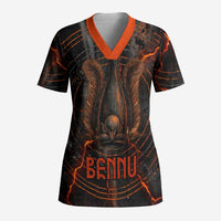 Bennu Scrub Top Ancient Egyptian Lava Crack Texture, Phoenix Firebird and Reborn from Chaos - Wonder Print Shop