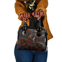 Bennu Shoulder Handbag Ancient Egyptian Lava Crack Texture, Phoenix Firebird and Reborn from Chaos - Wonder Print Shop
