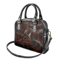 Bennu Shoulder Handbag Ancient Egyptian Lava Crack Texture, Phoenix Firebird and Reborn from Chaos - Wonder Print Shop