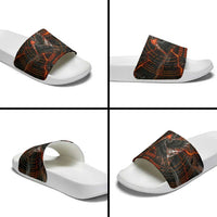 Bennu Slide Sandals Ancient Egyptian Lava Crack Texture, Phoenix Firebird and Reborn from Chaos - Wonder Print Shop