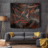 Bennu Tapestry Ancient Egyptian Lava Crack Texture, Phoenix Firebird and Reborn from Chaos - Wonder Print Shop