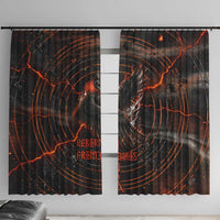 Bennu Window Curtain Ancient Egyptian Lava Crack Texture, Phoenix Firebird and Reborn from Chaos - Wonder Print Shop