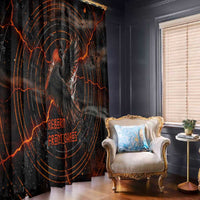 Bennu Window Curtain Ancient Egyptian Lava Crack Texture, Phoenix Firebird and Reborn from Chaos - Wonder Print Shop