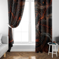 Bennu Window Curtain Ancient Egyptian Lava Crack Texture, Phoenix Firebird and Reborn from Chaos - Wonder Print Shop