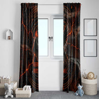 Bennu Window Curtain Ancient Egyptian Lava Crack Texture, Phoenix Firebird and Reborn from Chaos - Wonder Print Shop