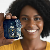 Bennu Ancient Egyptian AirPods Case with Deep Blue Ink Wash, Winged Bennu Bird and Soul of Ra - Wonder Print Shop