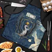 Bennu Ancient Egyptian Apron with Deep Blue Ink Wash, Winged Bennu Bird and Soul of Ra - Wonder Print Shop