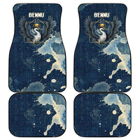 Bennu Ancient Egyptian Car Mats with Deep Blue Ink Wash, Winged Bennu Bird and Soul of Ra - Wonder Print Shop