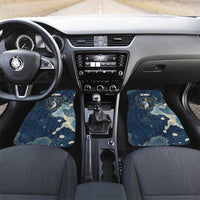 Bennu Ancient Egyptian Car Mats with Deep Blue Ink Wash, Winged Bennu Bird and Soul of Ra - Wonder Print Shop