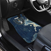 Bennu Ancient Egyptian Car Mats with Deep Blue Ink Wash, Winged Bennu Bird and Soul of Ra - Wonder Print Shop