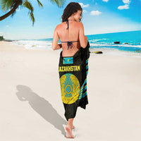 Kazakhstan National Emblem Sarong with Black Tribal Pattern and Sun Eagle Motif