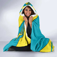 Kazakhstan National Flag Hooded Blanket with Mangilik El Bald Eagle and Blue Tribal Pattern