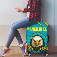 Kazakhstan National Flag Luggage Cover with Mangilik El Bald Eagle and Blue Tribal Pattern
